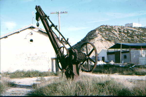 Marble lifting crane at Fines - still works!