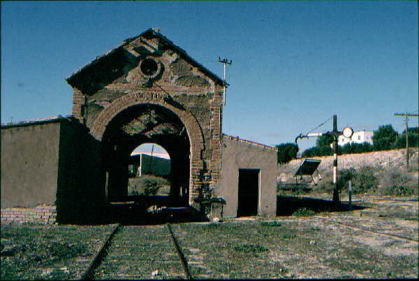 Shed before renovation and RENFE water pipe