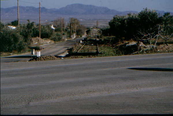 Location of level crossing on the Baza to Huercal Overa road